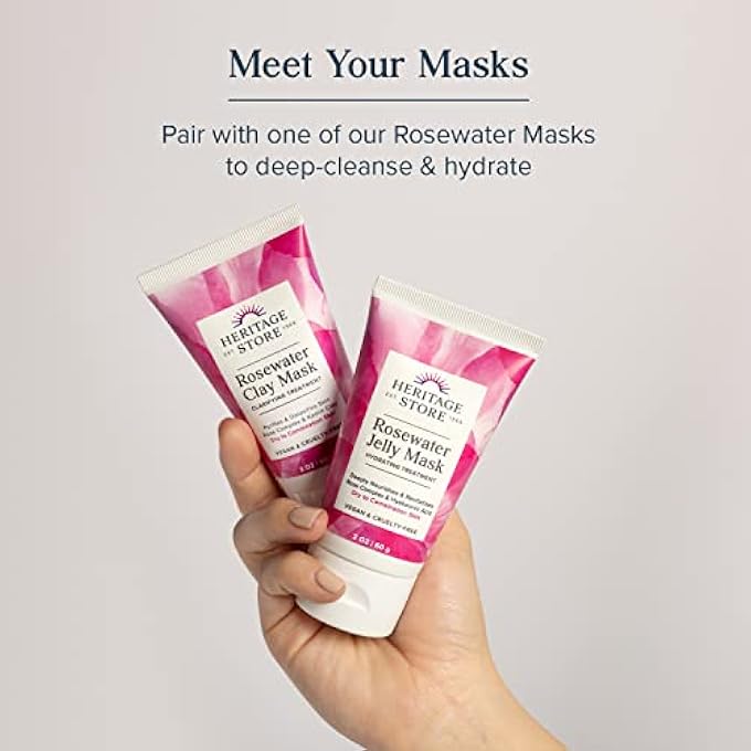 Heritage STORE ROSEWATER FACIAL TONER W/HYALURONIC ACID | HYDRATES & REFRESHES SKIN | NO DYES OR ALCOHOL, VEGAN | 8OZ - Image 4